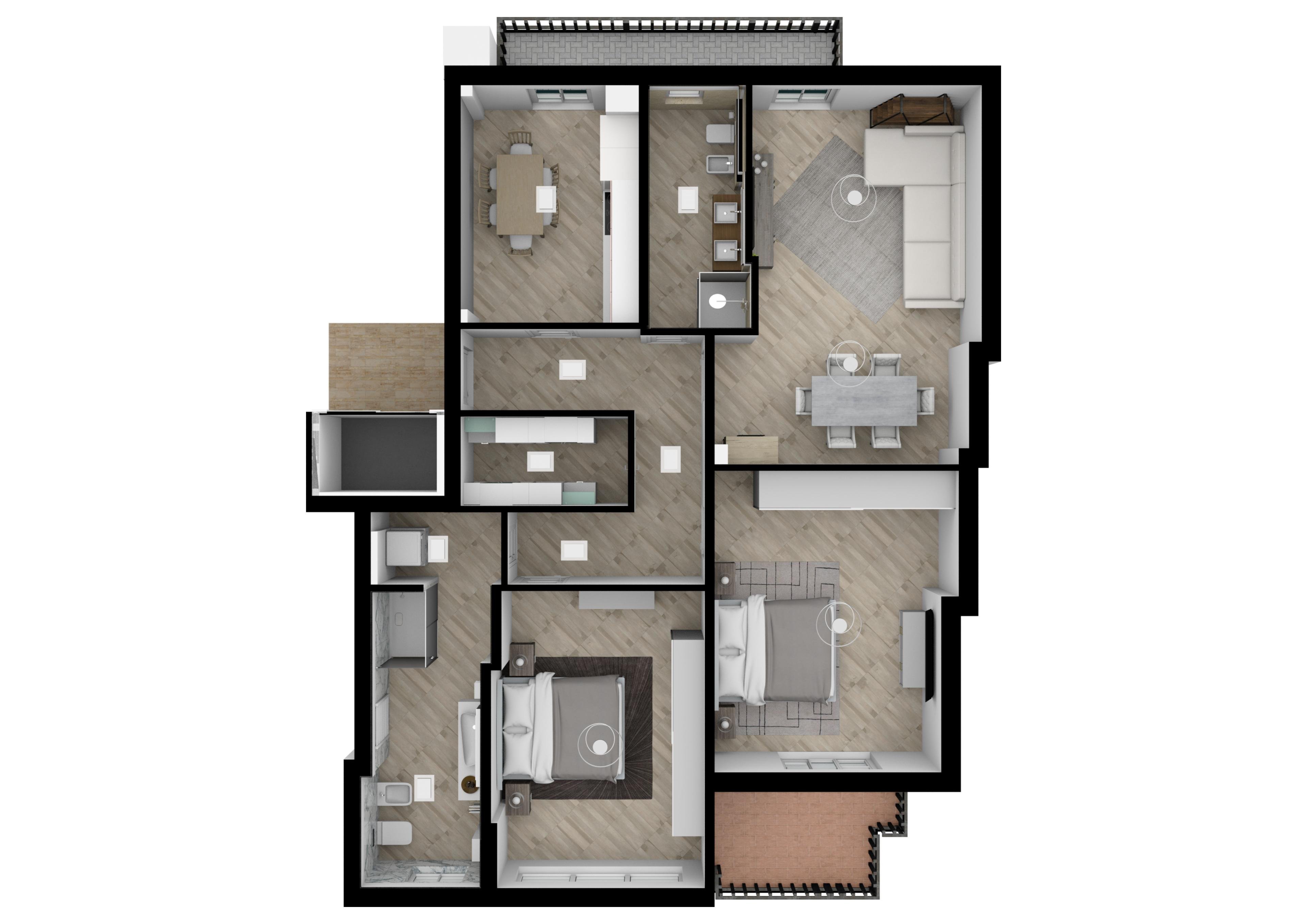 PLANIMETRIA 3D AMMOBILIATA